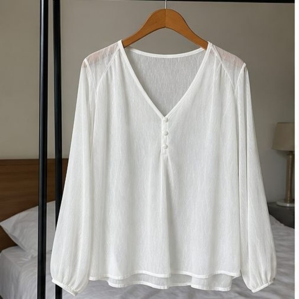Ivory V Neck Top